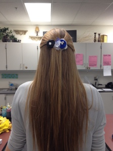 This hair bow we made to sell at ONW! Talent, talent!